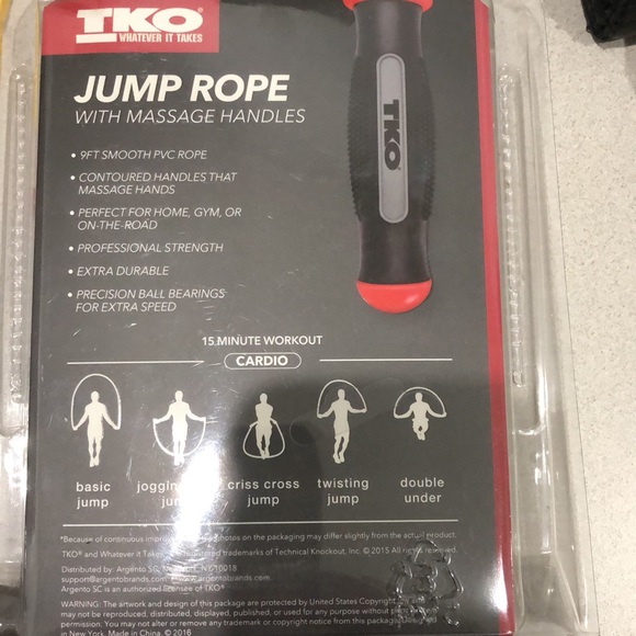TKO Jump Rope with massage handles fitness gym - Picture 2 of 2